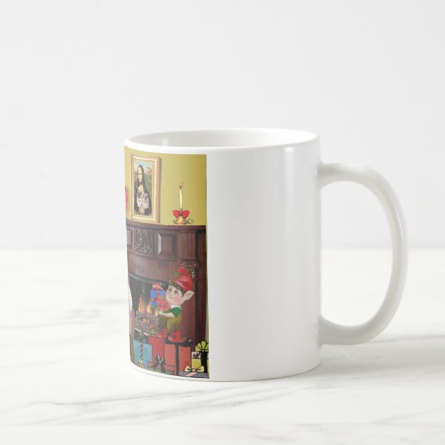 Tomtens 2 Mopsar (hane+hona) Kaffemugg (Höger)