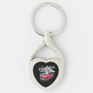 tomtens åktur. twisted heart silverfärgad nyckelring