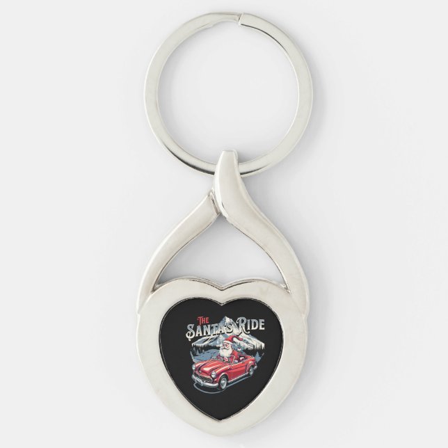 tomtens åktur. twisted heart silverfärgad nyckelring (Framsidan)