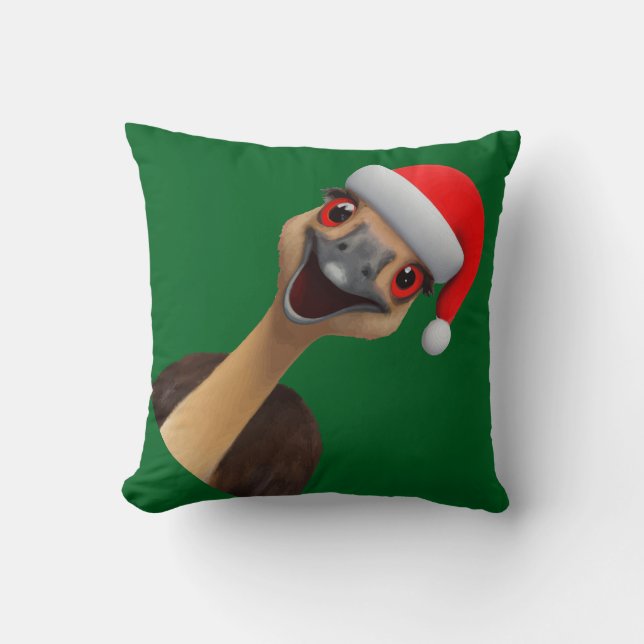 Tomtens Aussie-hjälpare - Söt jul emu Kudde (Framsida)