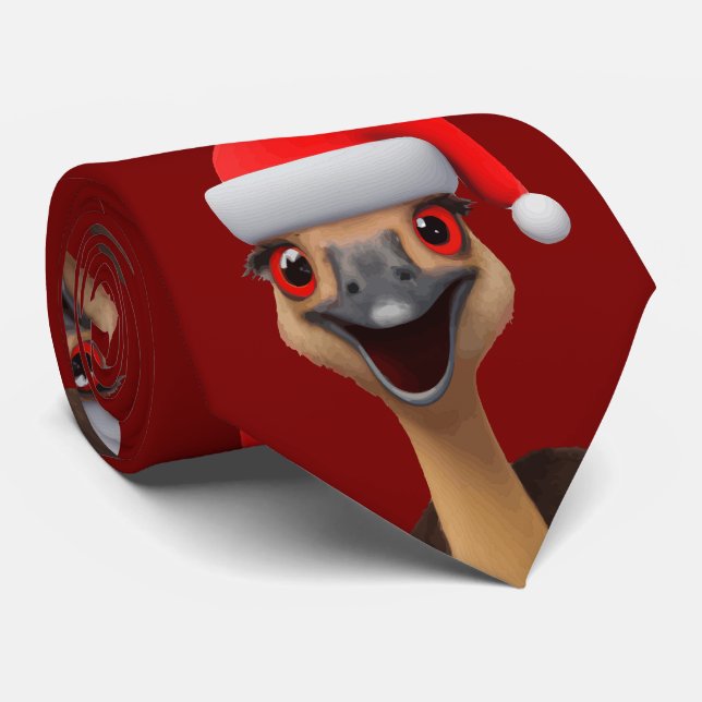 Tomtens Aussie-hjälpare - Söt jul emu Slips (Rullad)