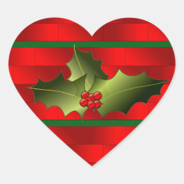 Tomtens bricks och Mistletoe Stickers Hjärtformat Klistermärke