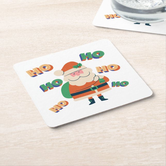 Tomtens Cheer Underlägg set Papper Kvadrat (Vinklad)