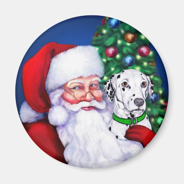 Tomtens Dalmatian vid jul Magnet (Framsidan)