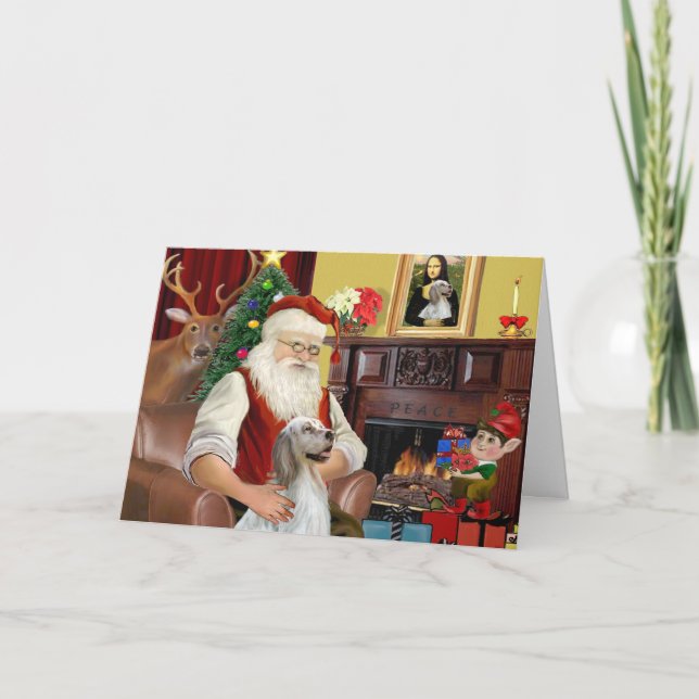 Tomtens engelska Setter Helgkort (Framsida)