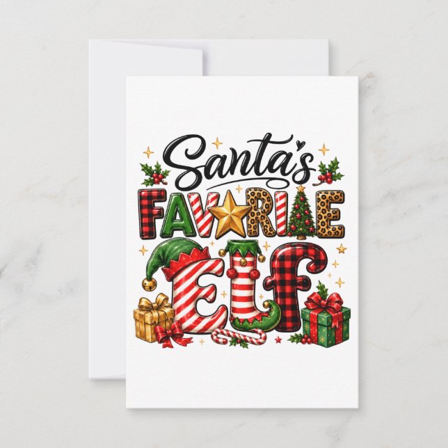 Tomtens favorit-älv jul OSA kort (Framsida)
