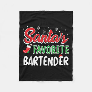 Tomtens favorit bartender t-shirt söß julfest fleecefilt