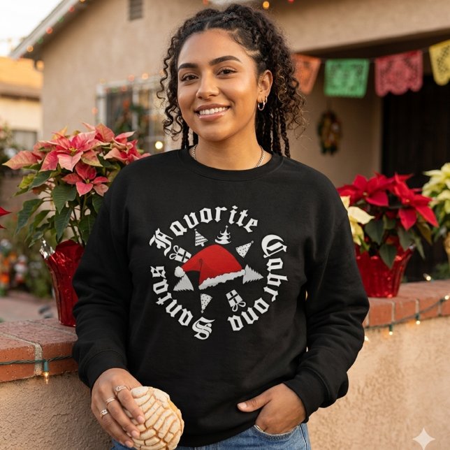 Tomtens Favorit Cabrona Jul T Shirt (Santas Favorite Cabrona Christmas Sweatshirt)