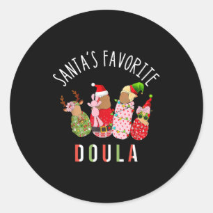 Tomtens favorit Doula Sjuksköterska Jul Stpartum B Runt Klistermärke