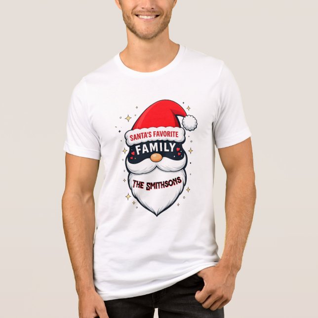 Tomtens Favorit Familj Jul T-Shirt (Framsida)