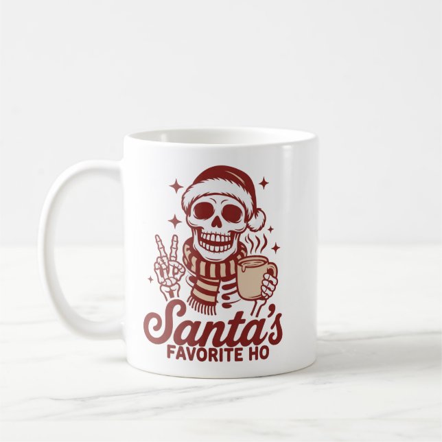 Tomtens Favorit Ho Skelett Snarky Jul  Kaffemugg (Vänster)