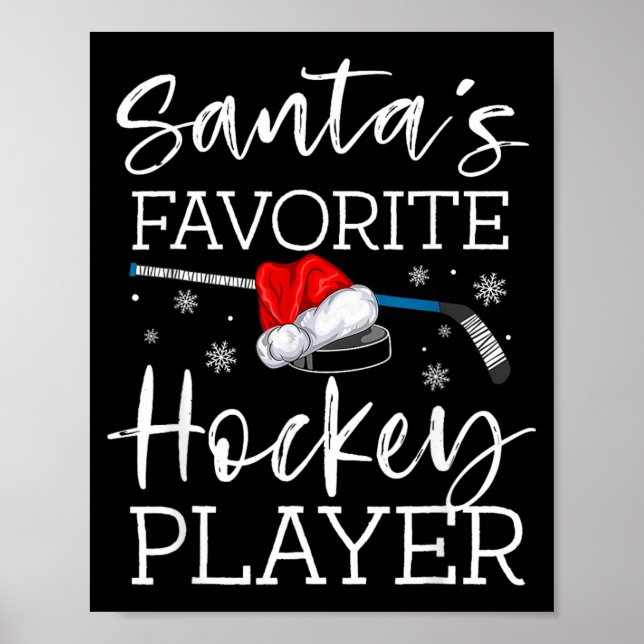 Tomtens Favorit Hockeyspelare Rolig Pyjamas Poster (Framsidan)