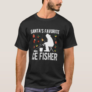 Tomtens Favorit Isfiske Xmas Jul Isfiske T Shirt