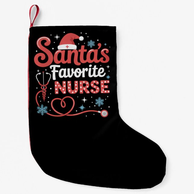 Tomtens favorit sjuksköterska jul  liten julstrumpa (Framsidan)