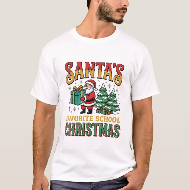 Tomtens Favorit Skol Jul Design T Shirt (Framsida)