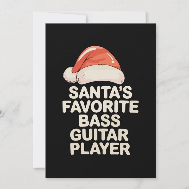 Tomtens favoritbasgitarrspelare jul inbjudningar (Framsida)