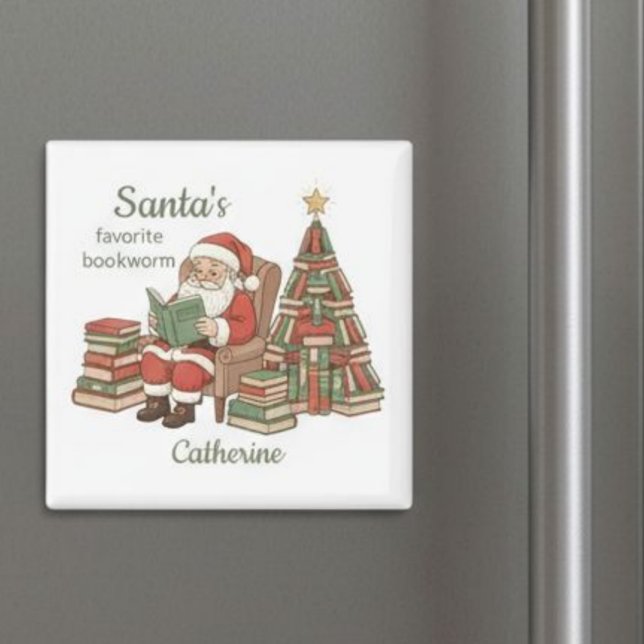 Tomtens favoritbokmaskinens julgran  magnet (Skapare uppladdad)