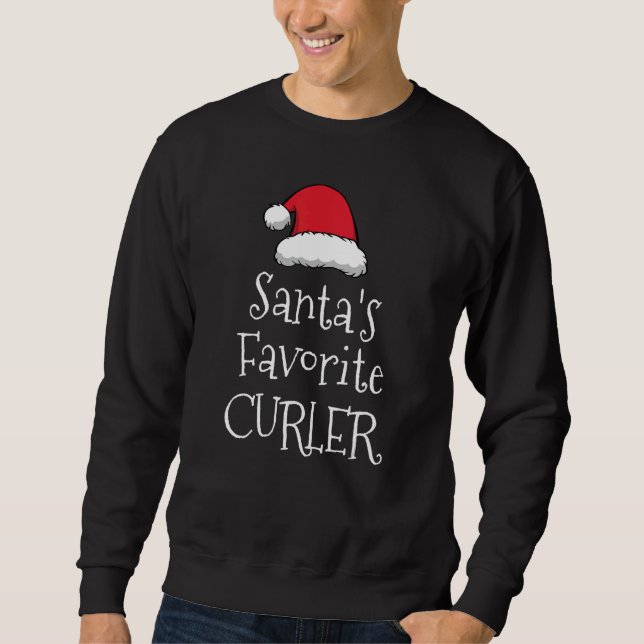 Tomtens Favoritcurlare   Jul   Curling   Lång Ärmad Tröja (Framsida)