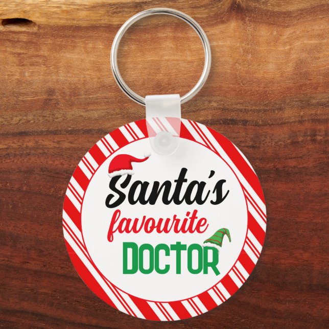 Tomtens favoritjulhatt från doktor roligt nyckelring (Framsida)