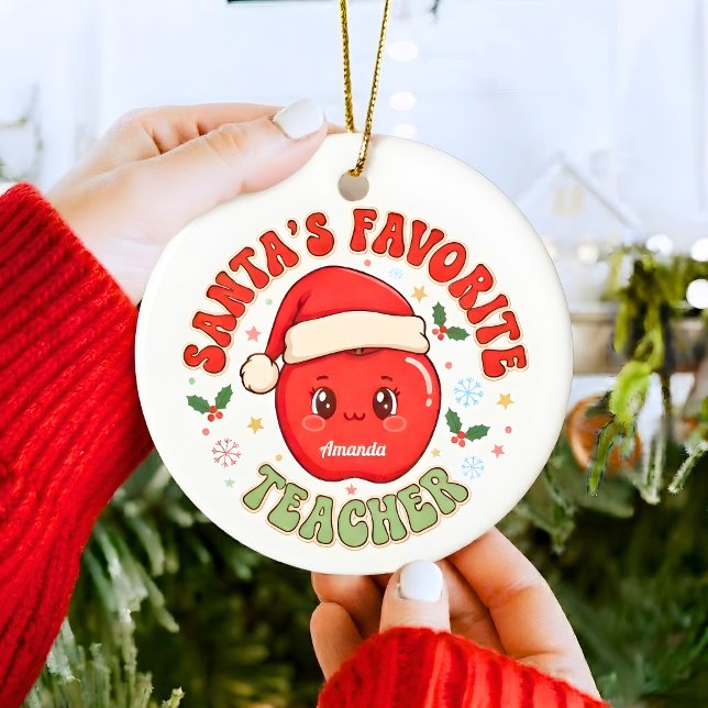 Tomtens favoritlärare Roligt julgransprydnad Keramik (Skapare uppladdad)