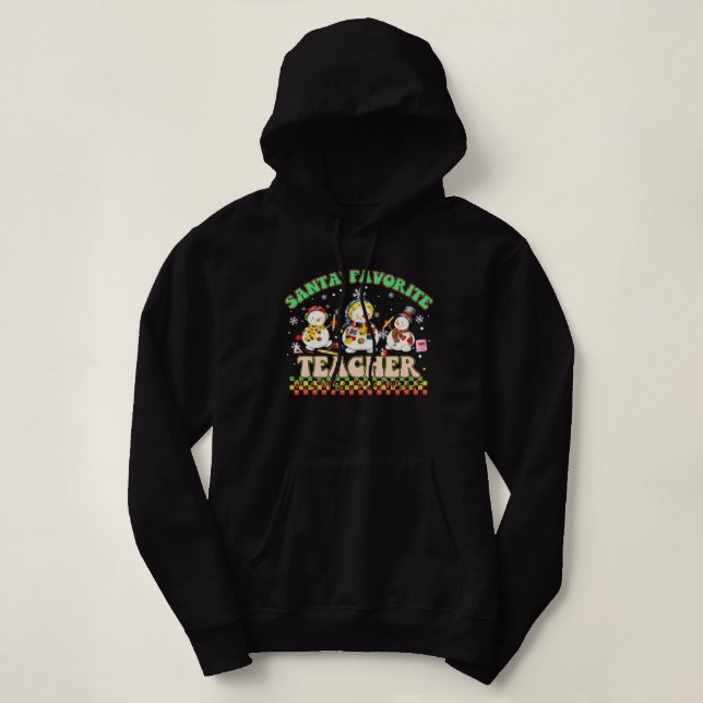 Tomtens favoritlärare snögubbe t shirt (Design framsida)