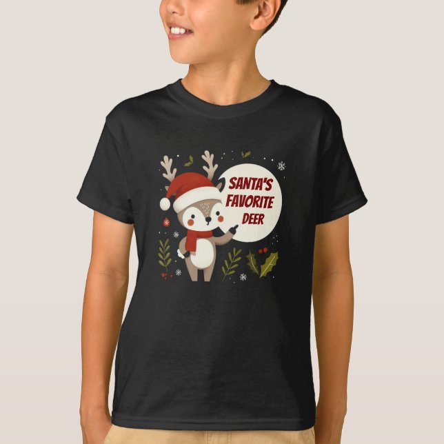 Tomtens favoritpanel för hjorten t shirt (Framsida)