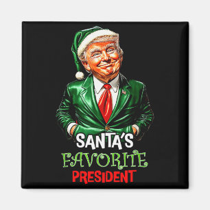 Tomtens favoritpresident Roligt Tomte Trump 2024 Magnet