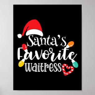 Tomtens favoritservitris julbelysning Tomte H Poster