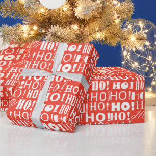 Tomtens Festive HO! HO! HO! Hälsning i Orange Red Presentpapper