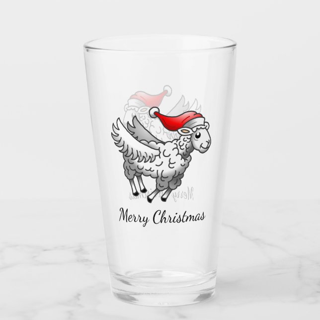 Tomtens flugande julfår glaskopp (Framsida)