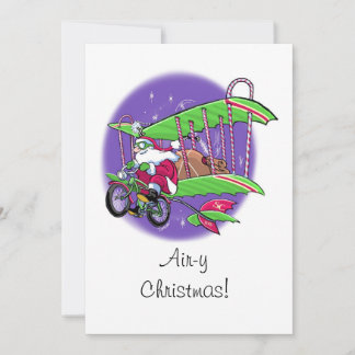Tomtens flygcykel luft-y-julplatta kort