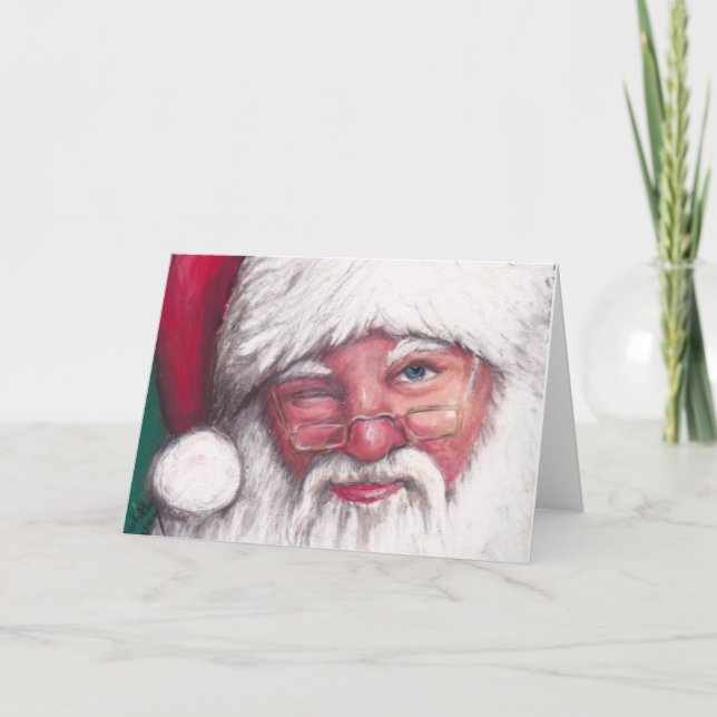 Tomtens gröna julkort helgkort (Framsida)