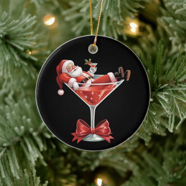 Tomtens heta röra julmartini Rolig tomte  Julgransprydnad Keramik (Träd)
