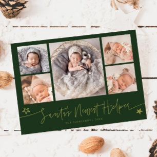 Tomtens Hjälpare Julgrön Födelsetjutande Julkort