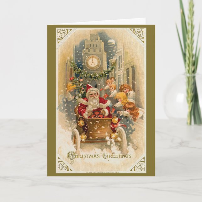 Tomtens julkort i Midnight Springa Helgkort (Framsida)