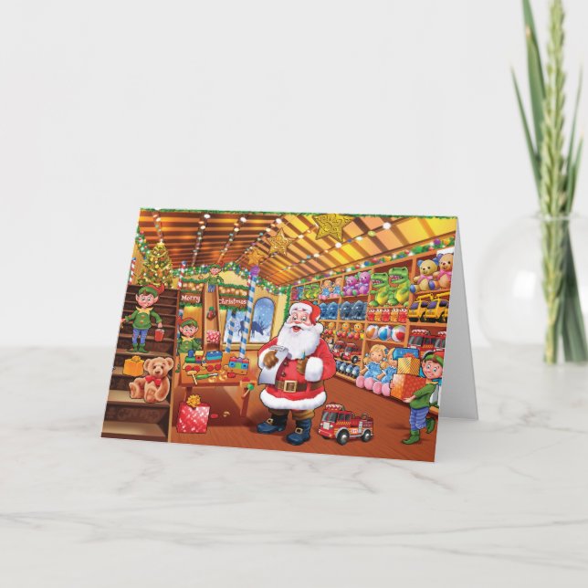 Tomtens julkort till verkstad inbjudan (Framsida)