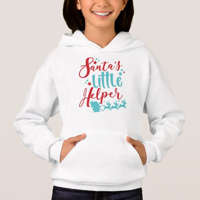 Tomtens lilla Helper, Sleigh, Reindeer, Stars T Shirt (Framsida)