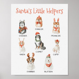 Tomtens lilla Helpers Hund jul Poster
