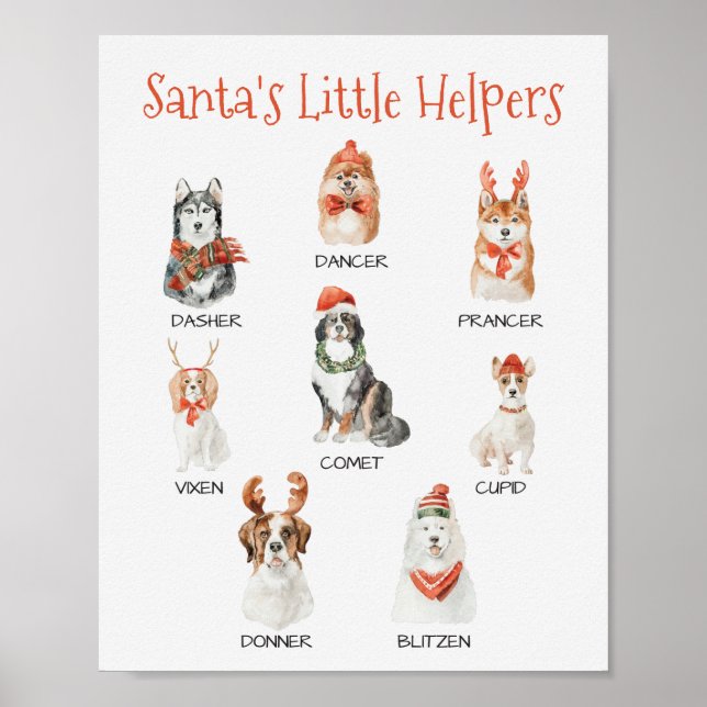 Tomtens lilla Helpers Hund jul Poster (Framsidan)