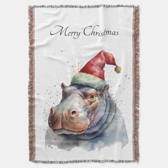 Tomtens lilla Hippo, anpassningsbar Filt (Framsidan Vertikal)