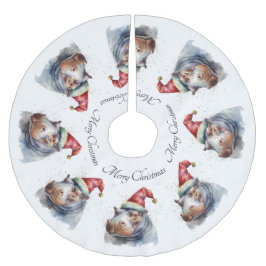 Tomtens lilla Hippo, anpassningsbar Julgransmatta Borstad Polyester