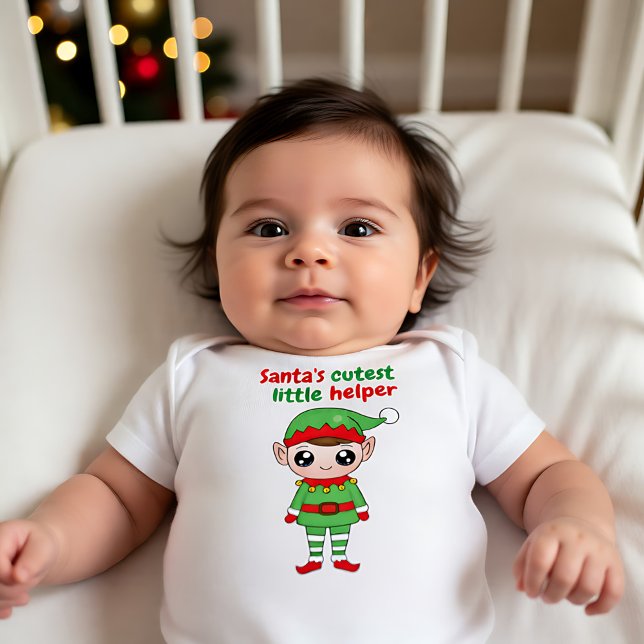 🎄 tomtens lilla hjälpreder t shirt (🎄 Santa's little helper Baby Bodysuit)