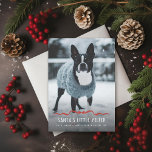 Tomtens lilla Jelper Cute Hund Julfoto Julkort<br><div class="desc">Juldpun med roligt; perfekt för valpen; välj en klippgräns och papper text,  lägg till ett meddelande eller flera foton på baksidan om du vill.</div>