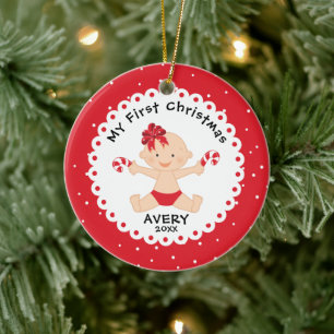 Tomtens lilla Sötnos Baby Första jul Julgransprydnad Keramik