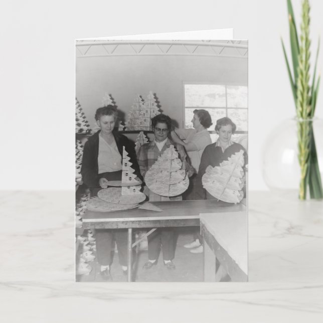 Tomtens lilla stödkort Retro Greeting Card Helgkort (Framsida)