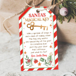 Tomtens Magic Nyckel Märkre-etikett för Kväll-julb Presentetikett