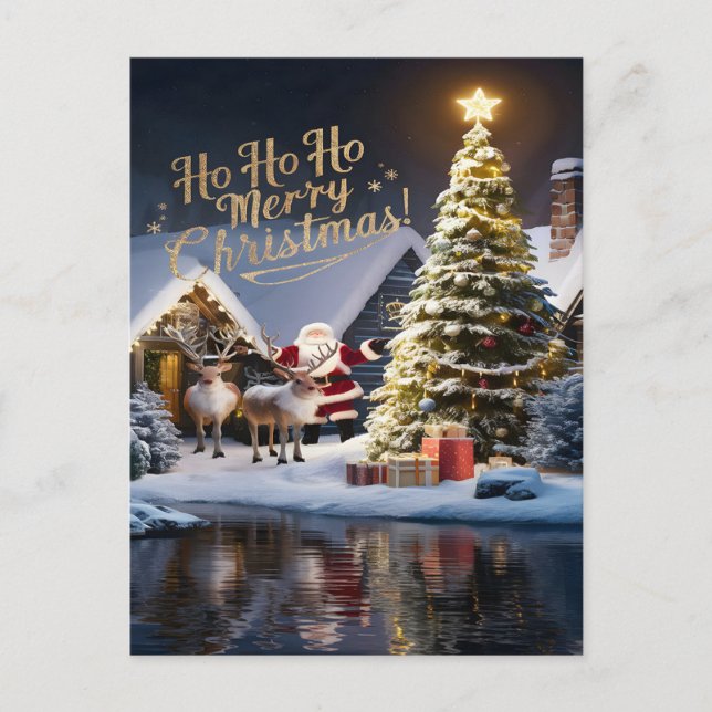 Tomtens magiska renflygning vykort (Framsida)