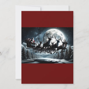Tomtens midnattsresa genom himlen julkort