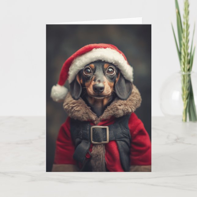 Tomtens minsta hjälpreda hund helgkort (Framsida)