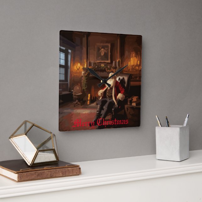 Tomtens Mysiga nook Fyrkantig Klocka (Kontor)